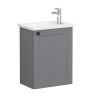 VitrA Root Classic Compact Washbasin Unit With Right-Hand Hinges in Matt Grey (45cm)