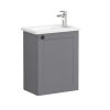 VitrA Root Classic Compact Washbasin Unit With Right-Hand Hinges in Matt Grey (45cm)