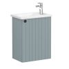 VitrA Root Groove Compact Washbasin Unit with Right-Hand Hinges in Matt Fjord Green (45cm)