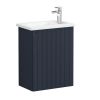VitrA Root Groove Compact Washbasin Unit with Right-Hand Hinges in Matt Dark Blue (45cm)