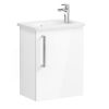 VitrA Root Flat Compact Washbasin Unit with Right-Hand Hinges in High Gloss White (45cm)