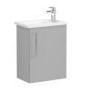 VitrA Root Flat Compact Washbasin Unit with Right-Hand Hinges in Matt Rock Grey (45cm)