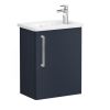 VitrA Root Flat Compact Washbasin Unit with Right-Hand Hinges in Matt Dark Blue (45cm)