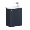 VitrA Root Flat Compact Washbasin Unit with Right-Hand Hinges in Matt Dark Blue (45cm)