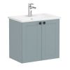 VitrA Root Classic Compact Washbasin Unit with Doors in Matt Fjord Green (60cm)