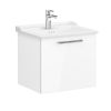 VitrA Root Flat Washbasin Unit with Drawer in High Gloss White (60cm)