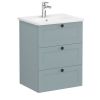 VitrA Root Classic Washbasin Unit with 3 Drawers in Matt Fjord Green (60cm)