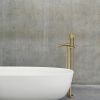 Crosswater MPRO Industrial Floor Standing Bath Shower Mixer in Unlacquered Brushed Brass - PRI416FUB
