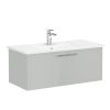 VitrA Root Flat Washbasin Unit with Drawer in High Gloss Pearl Grey (100cm)