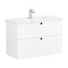 VitrA Root Groove Washbasin Unit with 2 Drawers in Matt White (100cm)