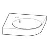 Geberit Selnova Compact Round 45cm Corner Washbasin in White - 501519006