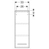 Geberit Selnova Square S Medium Cabinet with One Door in White - 501276001