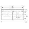 Geberit Renova Plan 130cm Vanity Unit with Double Basin in Hickory - 501918JR1