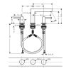 Hansgrohe Finoris 3 Hole Basin Mixer 110 with Push Open Waste Set in Matt Black - 76033670