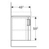 Geberit Compact 70cm Corner Basin Unit in Grey - 501485001