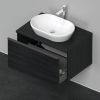Duravit D-Neo Single Drawer 800mm Black Oak Countertop Vanity Unit DE494701616