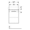 Geberit Selnova Square Cabinet for 45cm Basin with Shelf Surface in Lava - 501395JK1