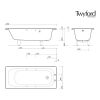 Twyford Celtic 1600 x 700mm Steel Bath with Chrome Grips - BS1222WH