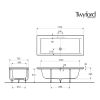 Twyford Encapsulated 1700 x 750mm Double Ended Bath with 2 Tap Holes - AH8502WH