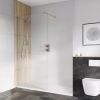 UK Bathrooms Essentials 8mm Wet Room Panel with Wall Bracing Bar in Nickel