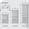 Zehnder Roda Spa Asymetrical Towel Rail - 1183 x 550nmm - Brown Quartz - Left Hand