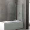UK Bathrooms Essentials Tana 2 Part Hinged Bath Screen in Chrome