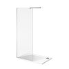 UK Bathrooms Essentials 10mm Wet Room Panel with Wall Bracing Bar in Chrome