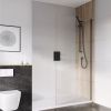 UK Bathrooms Essentials Small 10mm Wet Room Panel in Black