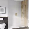 UK Bathrooms Essentials Small 10mm Wet Room Panel in Brushed Brass