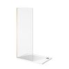UK Bathrooms Essentials Small 10mm Wet Room Panel in Brushed Brass