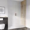UK Bathrooms Essentials Small 10mm Wet Room Panel in Nickel