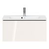 Duravit L-Cube Wall-Mounted 820mm Compact Vanity Unit in High Gloss White - LC615702222
