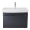 Duravit No.1 Wall-Mounted 740mm Vanity Unit with One Drawer in Matt Graphite - N14283049490000