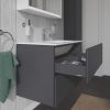 Duravit L-Cube Wall-Mounted 820mm Two Drawer Vanity Unit in Matt Graphite - LC624104949