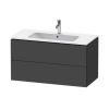Duravit L-Cube Wall-Mounted 1020mm Two Drawer Vanity Unit in Matt Graphite - LC624204949