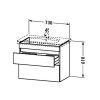 Duravit DuraStyle 730mm Two Drawer Vanity Unit in High Gloss White - DS648102222