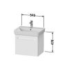 Duravit No.1 Wall-Mounted 540mm Vanity Unit with One Drawer in Matt Graphite - N14281049490000