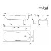 Twyford Shallow 1700 x 700mm Steel Bath with Slip Resistance and Grips - SB1772WH