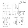 Twyford Sola School Rimless 300mm Back-To-Wall WC Pan - SA1512WH