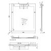 Tissino Giorgio Lux 1000mm Rectangular Shower Tray in Graphite Slate - TRG-864-RS