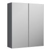 Nuie Arno 600mm Wall Mounted Mirror Cabinet in Grey