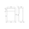 Nuie Arno 500mm Back to Wall WC Unit in Grey