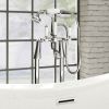 Origins Canasi Freestanding Victorian Bath Mixer with Shower Handset - Chrome