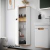 VitrA Sento Compact Tall Bathroom Cupboard with Left-Hand Hinges in Matt Anthracite - 66151