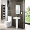 Nuie Ambrose 420 mm 1 Tap Hole Basin and Pedestal in White