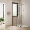 Tissino Armano Left-Hand Clear Glass Roller Panel with Stabilising Bar in Brushed Brass