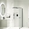 Tissino Armano Right-Hand Clear Glass Roller Panel with Stabilising Bar in Matt Black