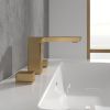 Villeroy & Boch Subway 3.0 Three Hole Deck Mounted Basin Mixer in Brushed Gold - TVW11200500076