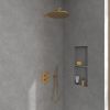 Villeroy & Boch Universal Concealed Thermostatic Double Outlet Shower Valve in Brushed Gold - TVD00065300076
