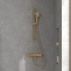 Villeroy & Boch Universal Thermostatic Square Shower Mixer in Brushed Gold - TVS00001800076